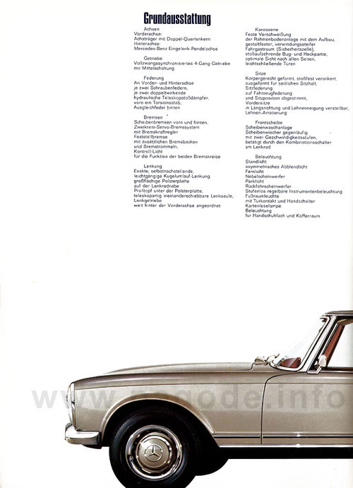 Mercedes 280 SL Pagode Prospekt 3